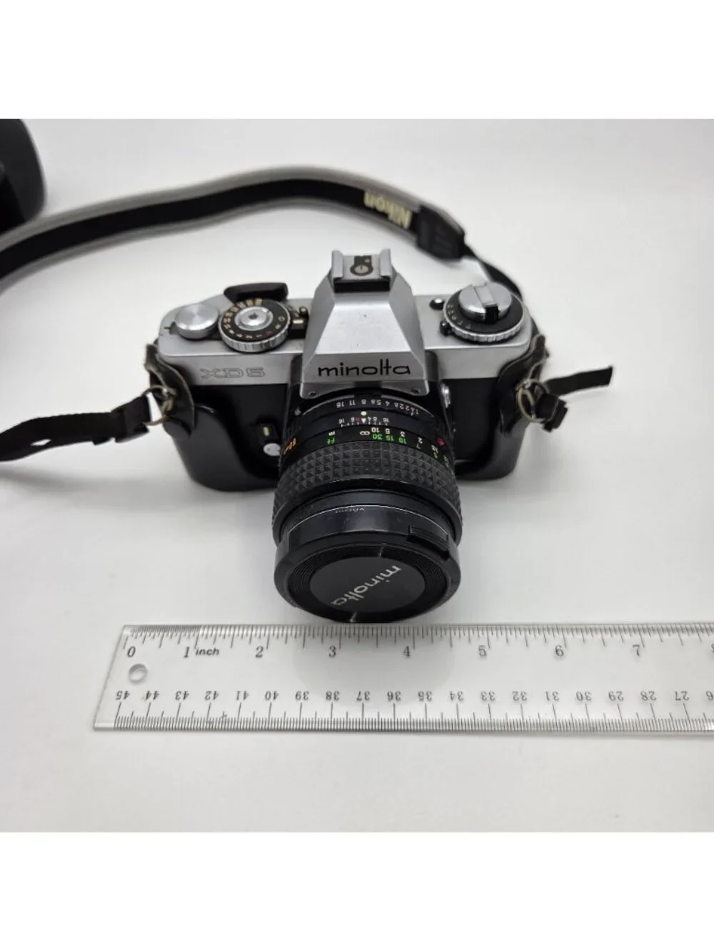 Minolta XG-1 35mm SLR Film Camera W/ 50mm Lens Pentax Leather Cover Nikon Strap
